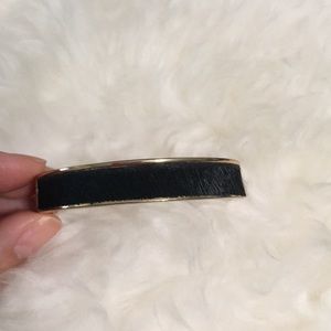 J. Crew Black Calfhair Thin Bracelet